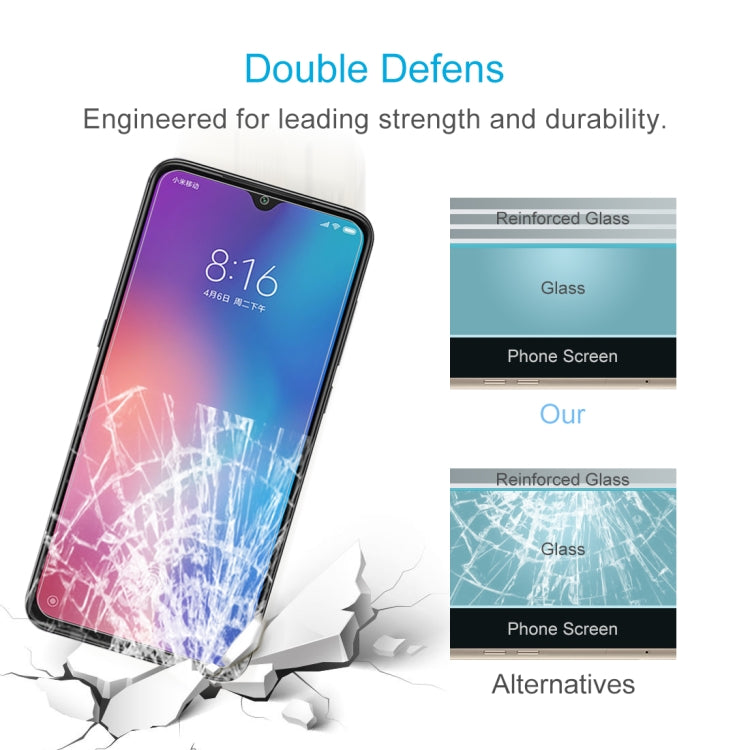 100 PCS 0.26mm 9H 2.5D Tempered Glass Film for Xiaomi Mi 9, For Mi 9 (100 PCS)