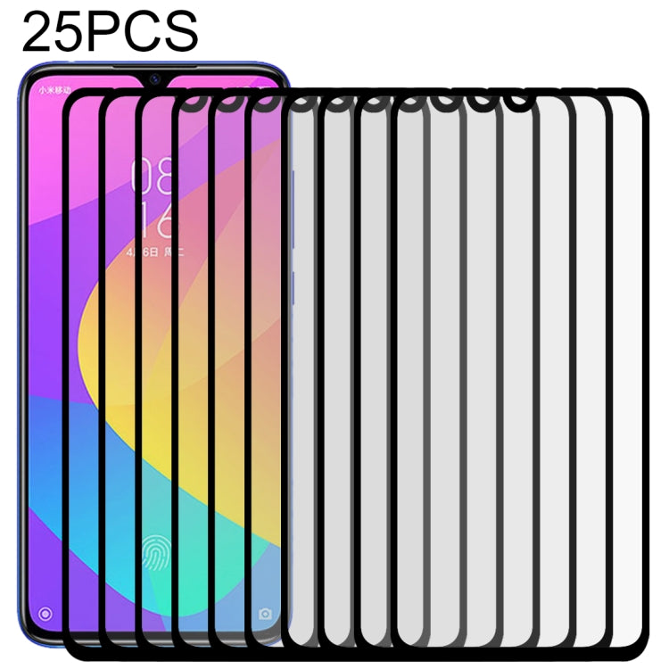 25 PCS 9H Full Screen Full Tempered Glass Film for Xiaomi Mi CC9, For Xiaomi Mi CC9 (25 PCS)