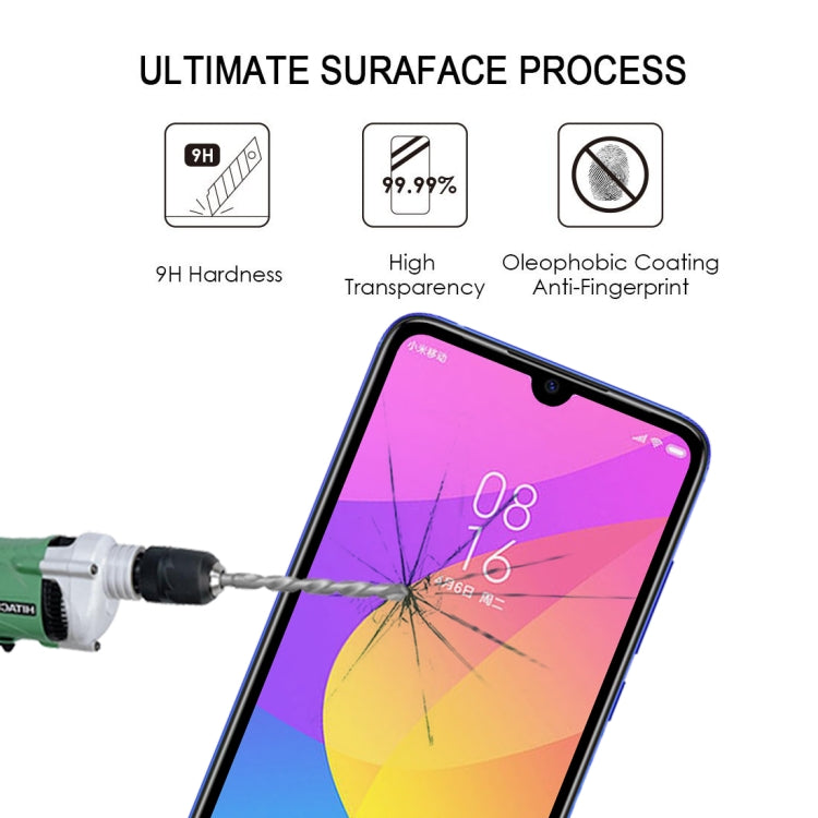 25 PCS 9H Full Screen Full Tempered Glass Film for Xiaomi Mi CC9, For Xiaomi Mi CC9 (25 PCS)