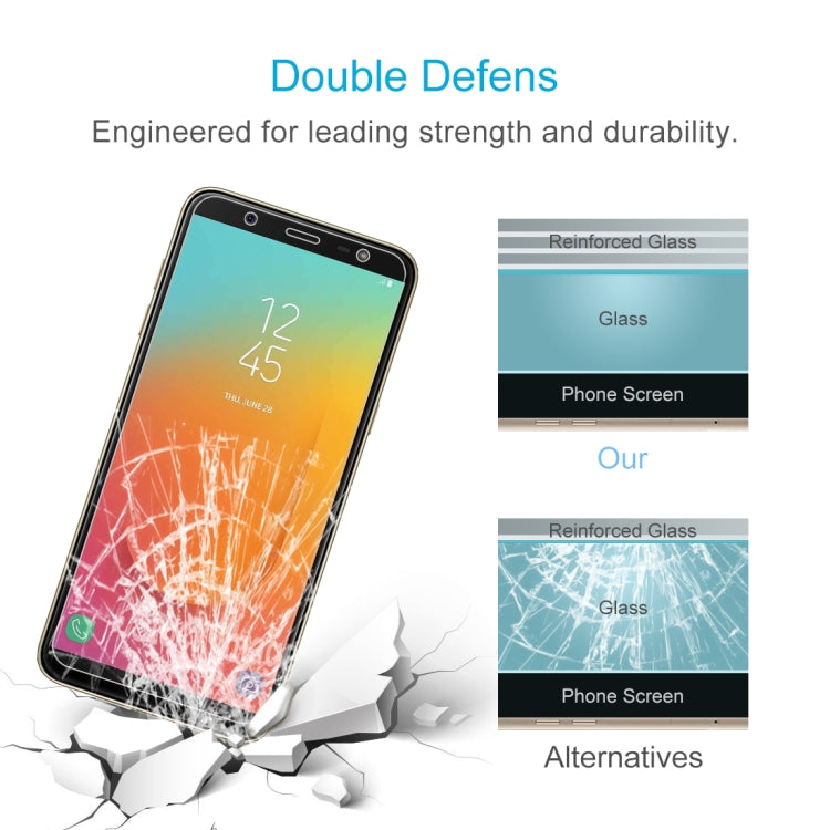 10 PCS 0.26mm 9H 2.5D Tempered Glass Film for Galaxy J8+, For Galaxy J8+ (10 PCS)