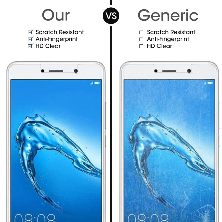 100 PCS for  Huawei Y7 0.3mm 9H Surface Hardness 2.5D Explosion-proof Non-full Screen Tempered Glass Screen Film, For Y7 (100 PCS)