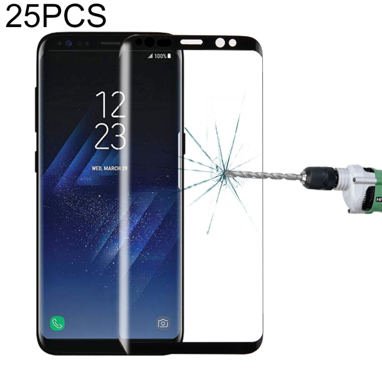 25 PCS For Galaxy S8 Plus / G9550 0.3mm 9H Surface Hardness 3D Curved Silk-screen Full Screen Tempered Glass Screen Protector, For Galaxy S8 Plus / G9550