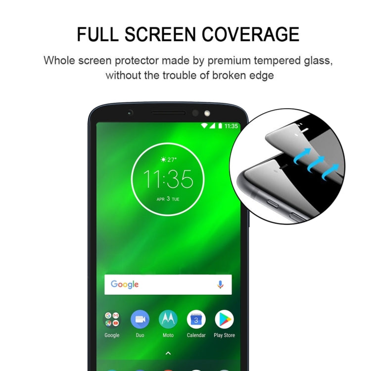 Full Glue Full Cover Screen Protector Tempered Glass film for Motorola Moto G6, For Motorola Moto G6