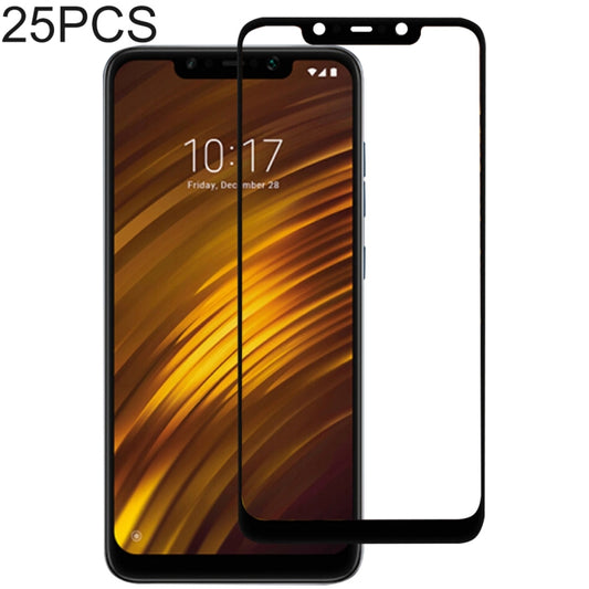 25 PCS Full Glue Full Cover Screen Protector Tempered Glass film for Xiaomi Pocophone F1, For Xiaomi Pocophone F1