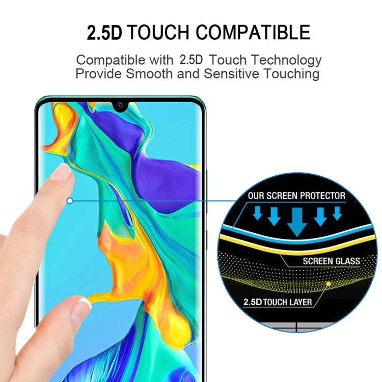 Edge Glue 3D Curved Edge Full Screen Tempered Glass Film for Huawei P30 Pro, For Huawei P30 Pro(Black)(1 PC), For Huawei P30 Pro(Transparent)(1 PC)