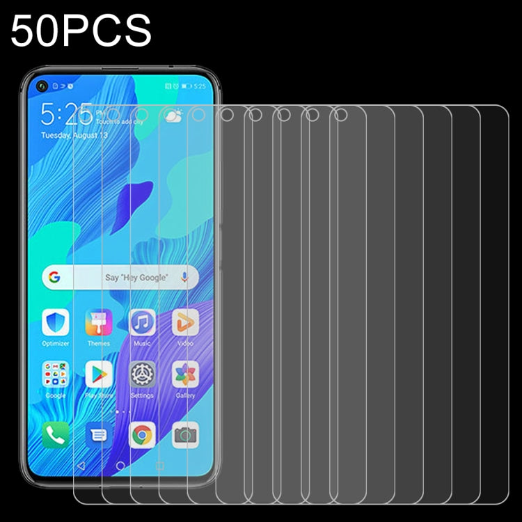 For Huawei Nova 5T 50 PCS 0.26mm 9H 2.5D Tempered Glass Film, For Nova 5T