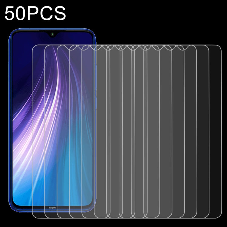 For Xiaomi Redmi Note 8 2021 / Redmi Note 8 50 PCS 0.26mm 9H 2.5D Tempered Glass Film, For Redmi Note 8 2021 / Redmi Note 8