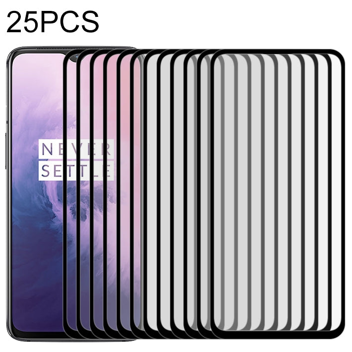 25 PCS 9H Full Screen Curved Edge Tempered Glass Film for OnePlus 7, For OnePlus 7 (25 PCS)