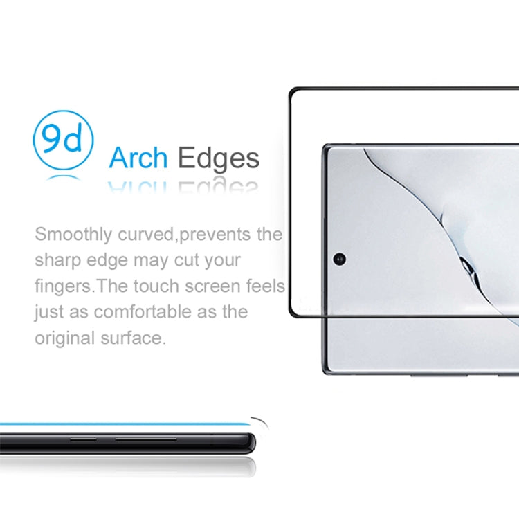 For Galaxy Note 10+  0.3mm 9H Surface Hardness 3D Curved Edge Glue Curved Full Screen Tempered Glass Film, Fingerprint Unlock Is Supported, For Galaxy Note 10+(1 PC)