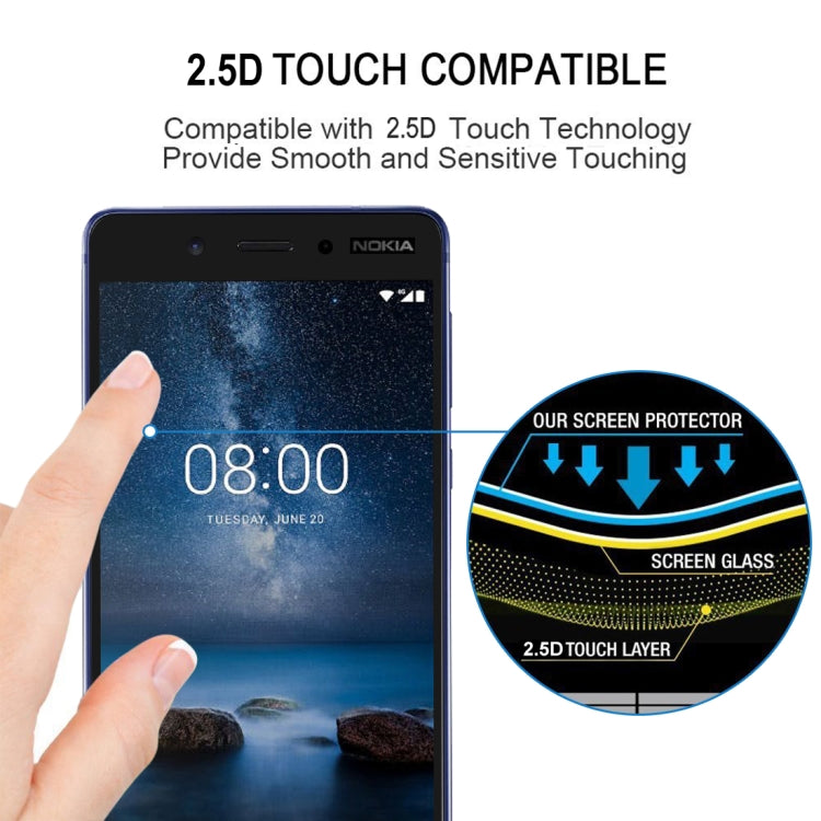 25 PCS Full Glue Full Cover Screen Protector Tempered Glass film for Nokia 3.1, For Nokia 3.1