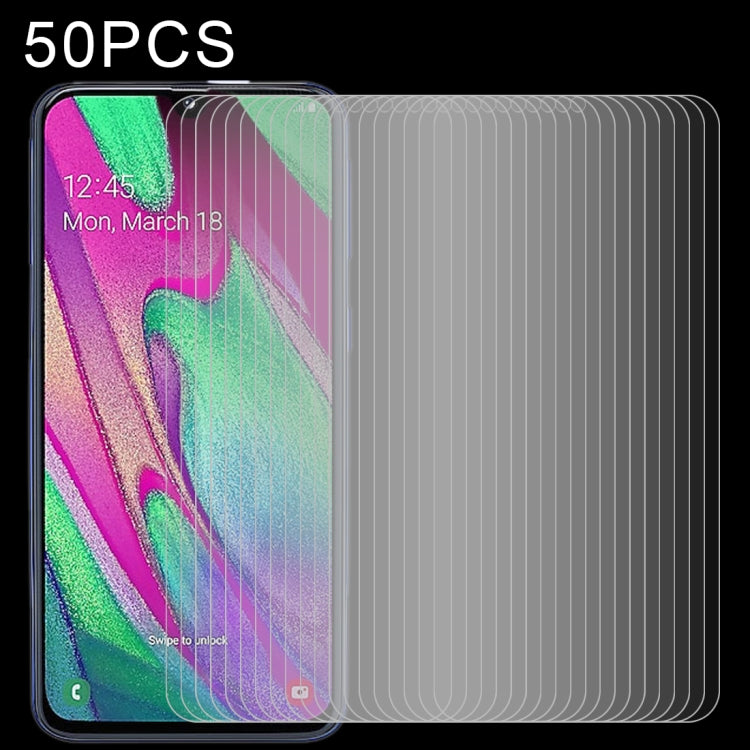 50 PCS 2.5D Non-Full Screen Tempered Glass Film for Galaxy A40, For Galaxy A40 (50 PCS)