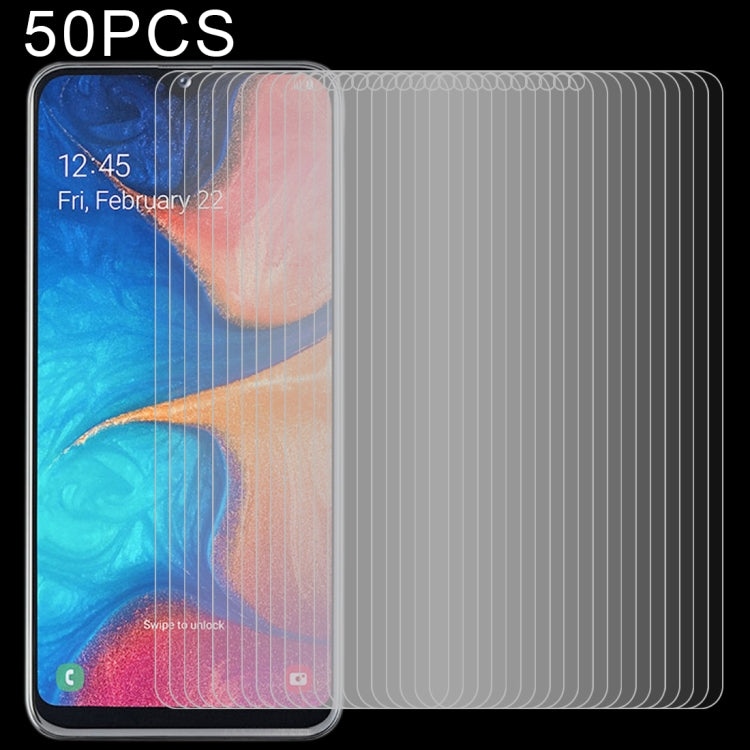 50 PCS 2.5D Non-Full Screen Tempered Glass Film for Galaxy A20e, For Galaxy A20e (50 PCS)