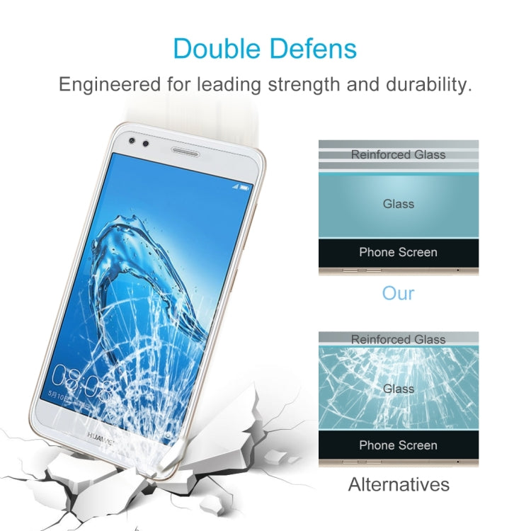 50 PCS for Huawei Y6 Pro (2017) 0.26mm 9H Surface Hardness 2.5D Curved Edge Tempered Glass Screen Protector, For Y6 Pro (2017)