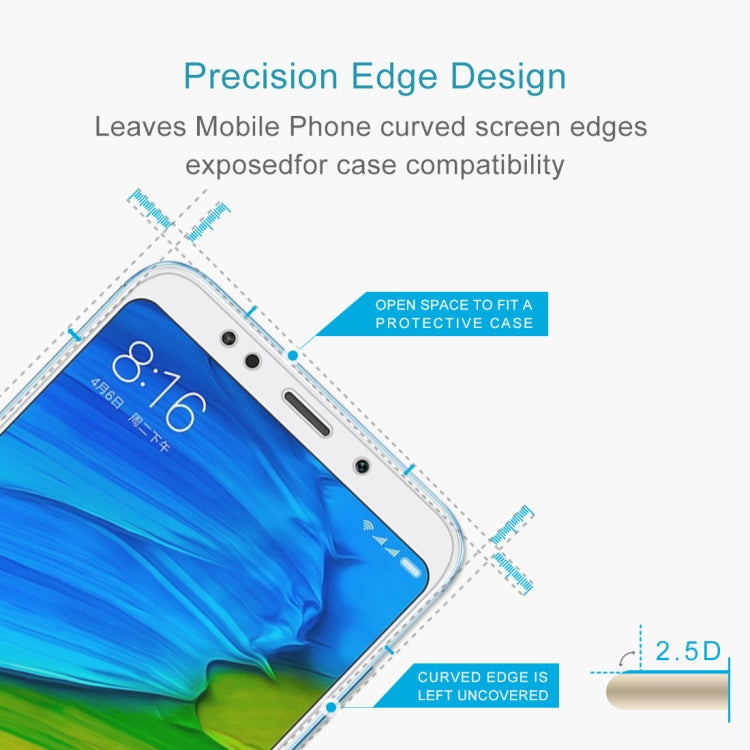 100 PCS for Xiaomi Redmi 5 Plus  0.26mm 9H Surface Hardness 2.5D Curved Edge Tempered Glass Screen Protector, For Redmi 5 Plus