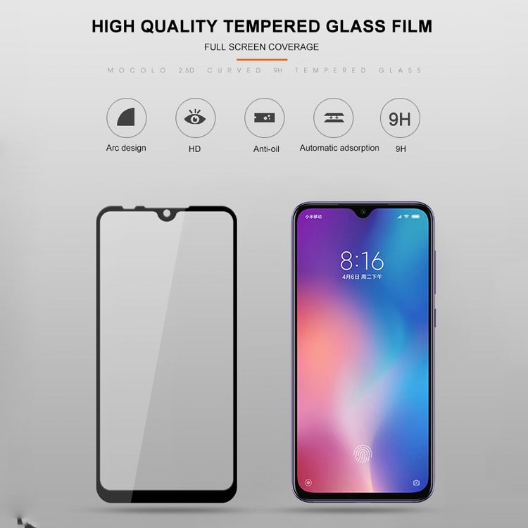 mocolo 0.33mm 9H 2.5D Full Glue Silk Print Tempered Glass Film for Xiaomi Mi 9 SE, For Xiaomi Mi 9 SE