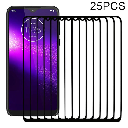 For Motorola One Macro 25 PCS Full Glue Full Screen Tempered Glass Film, For Motorola One Macro