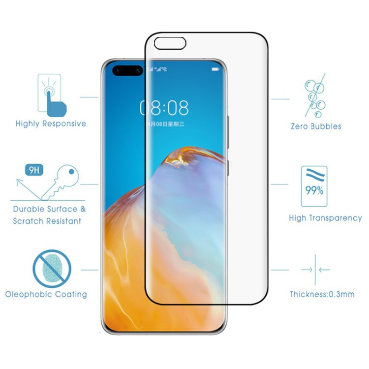 For Huawei P40 Pro 9H HD 3D Curved Edge Tempered Glass Film (Black), For Huawei P40 Pro(Black)(1 PC), For Huawei P40 Pro(1 PC)