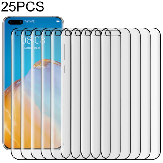 25 PCS For Huawei P40 Pro 9H HD 3D Curved Edge Tempered Glass Film (Transparent), For Huawei P40 Pro(25 PCS), For Huawei P40 Pro(Black)(25 PCS)