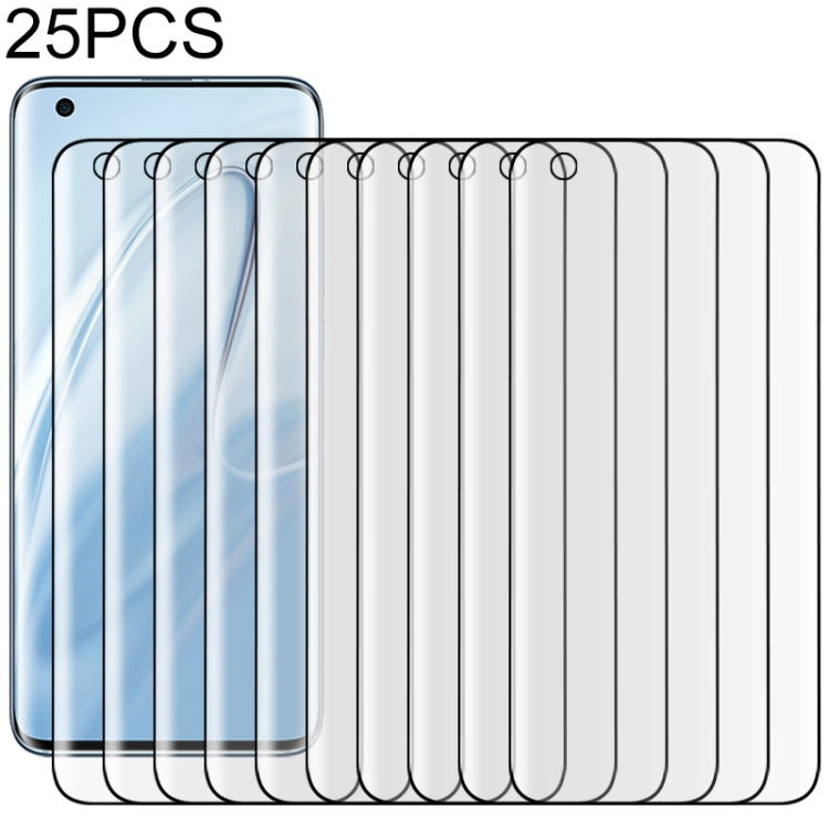 25 PCS For Xiaomi Mi 10 5G 9H HD 3D Curved Edge Tempered Glass Film (Transparent), For Xiaomi Mi 10 5G(25 PCS), For Xiaomi Mi 10 5G(Black)(25 PCS)