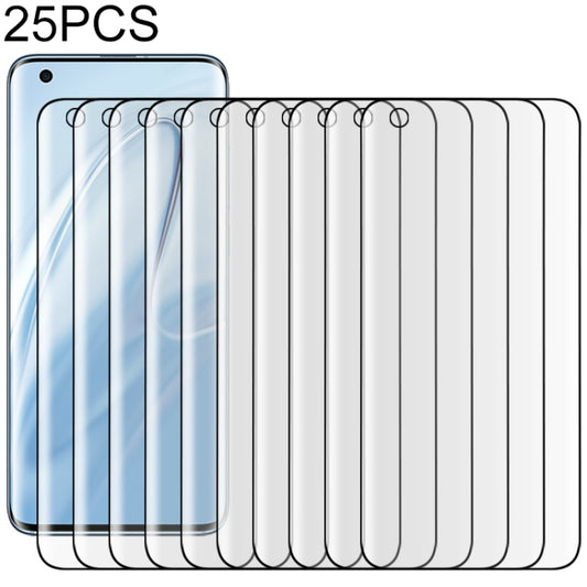 25 PCS For Xiaomi Mi 10 5G 9H HD 3D Curved Edge Tempered Glass Film (Transparent), For Xiaomi Mi 10 5G(25 PCS), For Xiaomi Mi 10 5G(Black)(25 PCS)