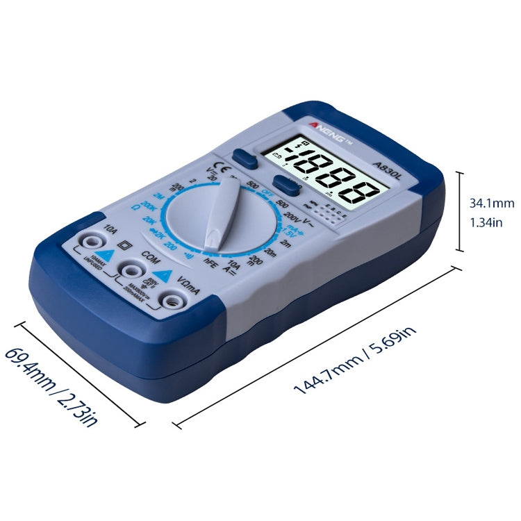 ANENG A830L Handheld Multimeter Household Electrical Instrument (Yellow Grey), OG8759A, OG8759B, OG8759C, OG8759D, OG8759E, OG8759F
