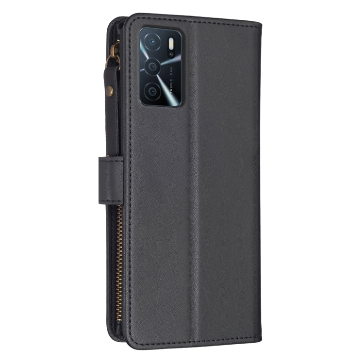 9 Card Slots Zipper Wallet Leather Flip Phone Case For OPPO A16 / A16s / A54s / A55 5G / A54 4G, For OPPO A16 / A16s / A54s / A55 5G / A54 4G