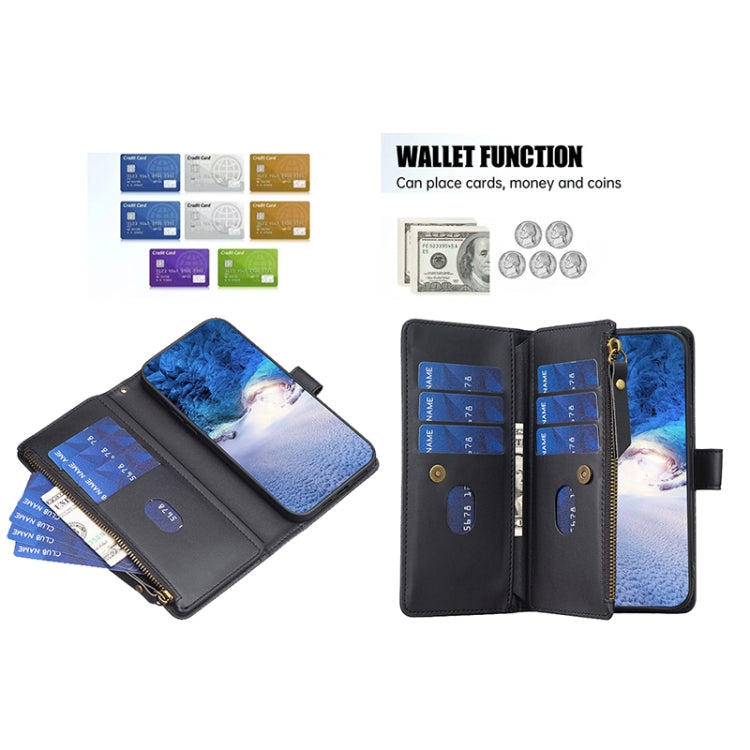 9 Card Slots Zipper Wallet Leather Flip Phone Case For OPPO A16 / A16s / A54s / A55 5G / A54 4G, For OPPO A16 / A16s / A54s / A55 5G / A54 4G