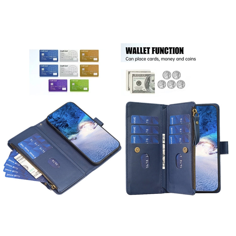 9 Card Slots Zipper Wallet Leather Flip Phone Case For OPPO A16 / A16s / A54s / A55 5G / A54 4G, For OPPO A16 / A16s / A54s / A55 5G / A54 4G