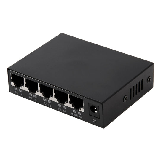 5 Ports 10/100Mbps POE Switch IEEE802.3af Power Over Ethernet Network Switch for IP Camera VoIP Phone AP Devices, 5 Ports Black