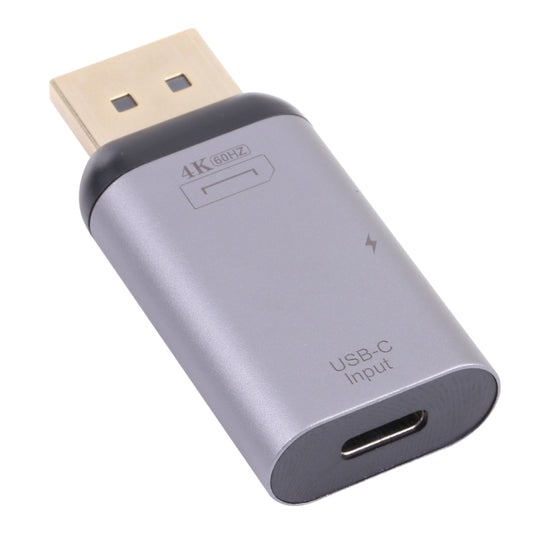 2 in 1 4K 60Hz DP Male to USB-C / Type-C Charging + USB-C / Type-C Female Adapter, DP