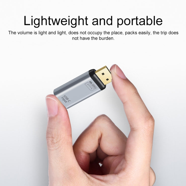 2 in 1 4K 60Hz DP Male to USB-C / Type-C Charging + USB-C / Type-C Female Adapter, DP