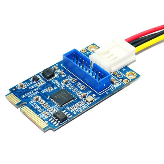 MINI PCI-E to USB 3.0 Front 19 Pin Desktop PC Expansion Card with 4 Pin Power Connection Port, 4 Pin Power