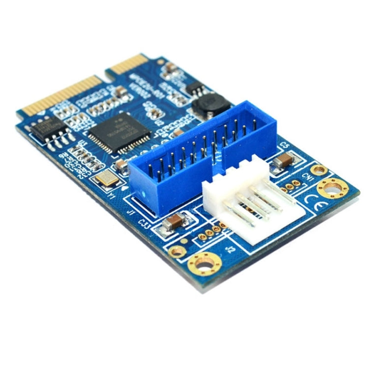 MINI PCI-E to USB 3.0 Front 19 Pin Desktop PC Expansion Card with 4 Pin Power Connection Port, 4 Pin Power