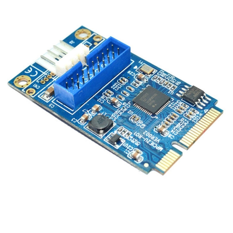 MINI PCI-E to USB 3.0 Front 19 Pin Desktop PC Expansion Card with 4 Pin Power Connection Port, 4 Pin Power