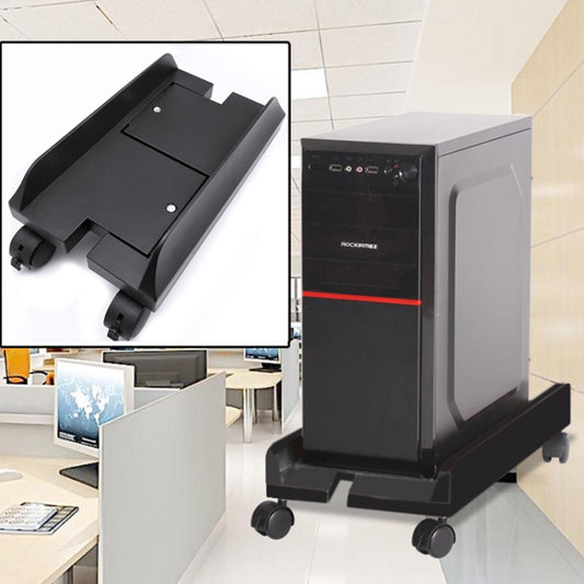 Computer Mainframe Host Adjustable Bracket  with Wheel, Size: S, H Type (Black), H Type (White)