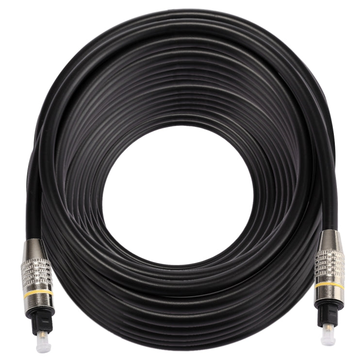 25m OD6.0mm Nickel Plated Metal Head Toslink Male to Male Digital Optical Audio Cable, Length: 25m