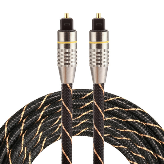 2m OD6.0mm Gold Plated Metal Head Woven Net Line Toslink Male to Male Digital Optical Audio Cable, Length: 2m