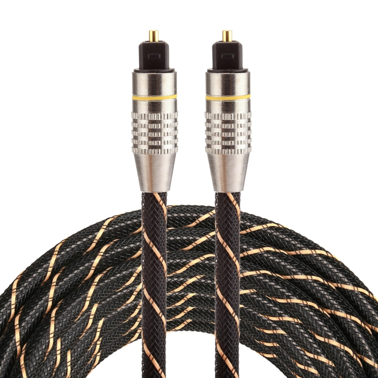 3m OD6.0mm Gold Plated Metal Head Woven Net Line Toslink Male to Male Digital Optical Audio Cable, Length: 3m