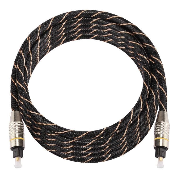 3m OD6.0mm Gold Plated Metal Head Woven Net Line Toslink Male to Male Digital Optical Audio Cable, Length: 3m