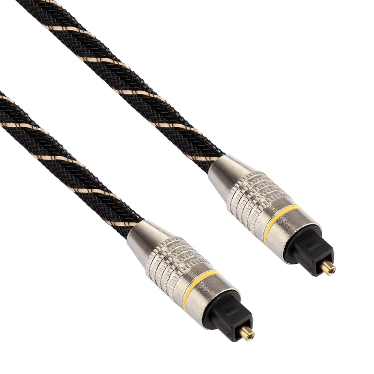 5m OD6.0mm Gold Plated Metal Head Woven Net Line Toslink Male to Male Digital Optical Audio Cable, Length: 5m