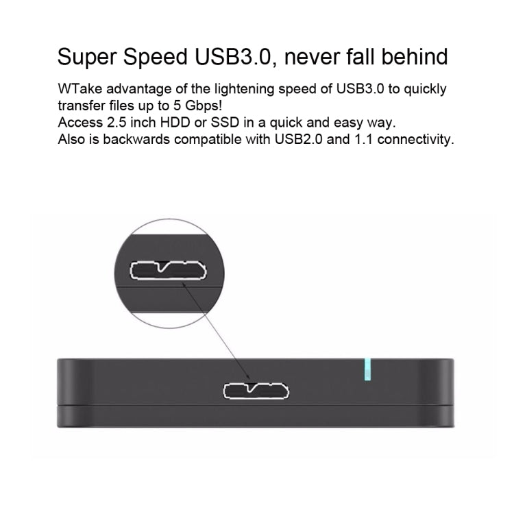 ORICO 2569S3 USB3.0 Micro-B External Hard Disk Box Storage Case for 9.5mm 2.5 inch SATA HDD / SSD
