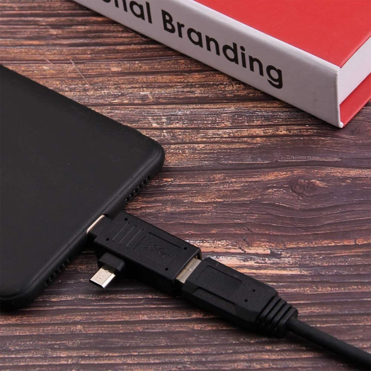 USB-C / Type-C Male + Micro USB Male to USB 2.0 Female Adapter, USB 2.0