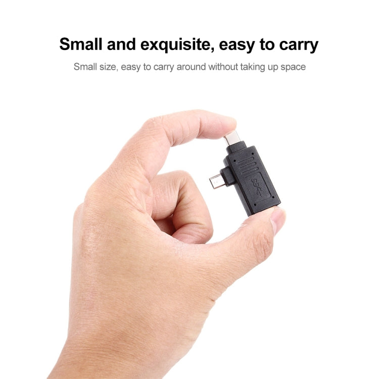 USB-C / Type-C Male + Micro USB Male to USB 3.0 Female Adapter, USB 3.0