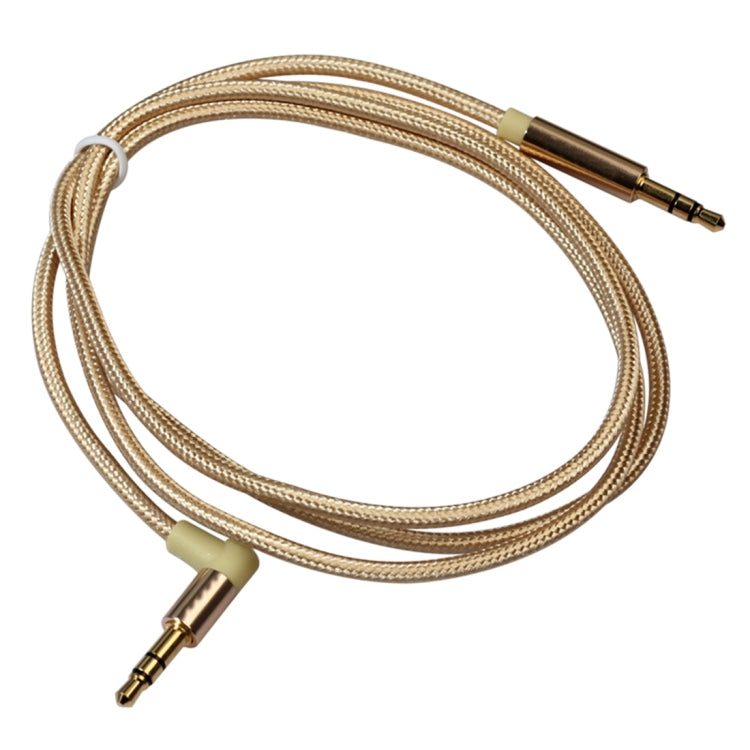AV01 3.5mm Male to Male Elbow Audio Cable, Length: 1m, 1m