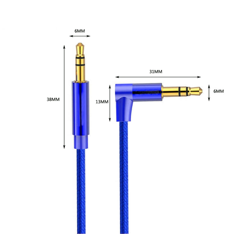 AV01 3.5mm Male to Male Elbow Audio Cable, Length: 2m, 2m