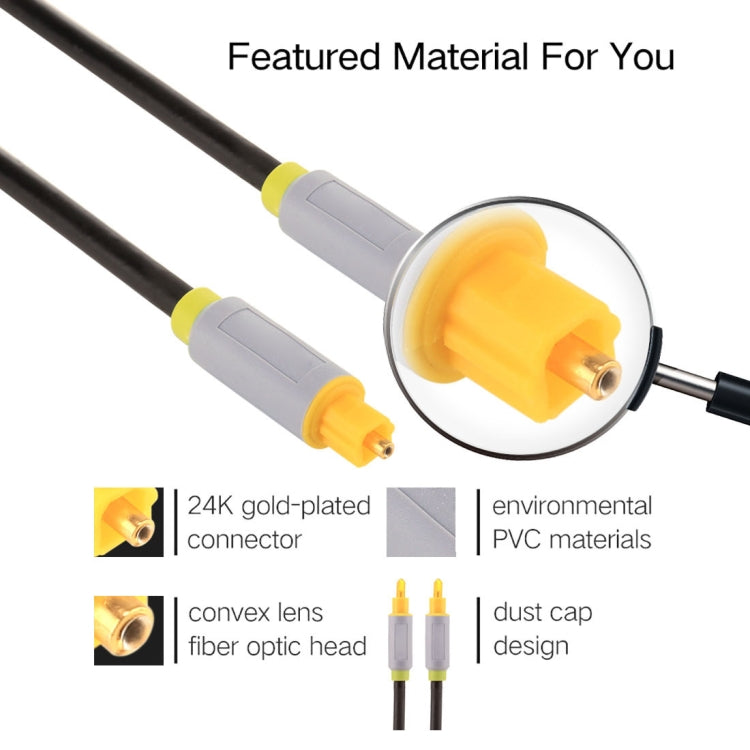 1m OD5.0mm Toslink Male to Male Digital Optical Audio Cable, Length: 1m
