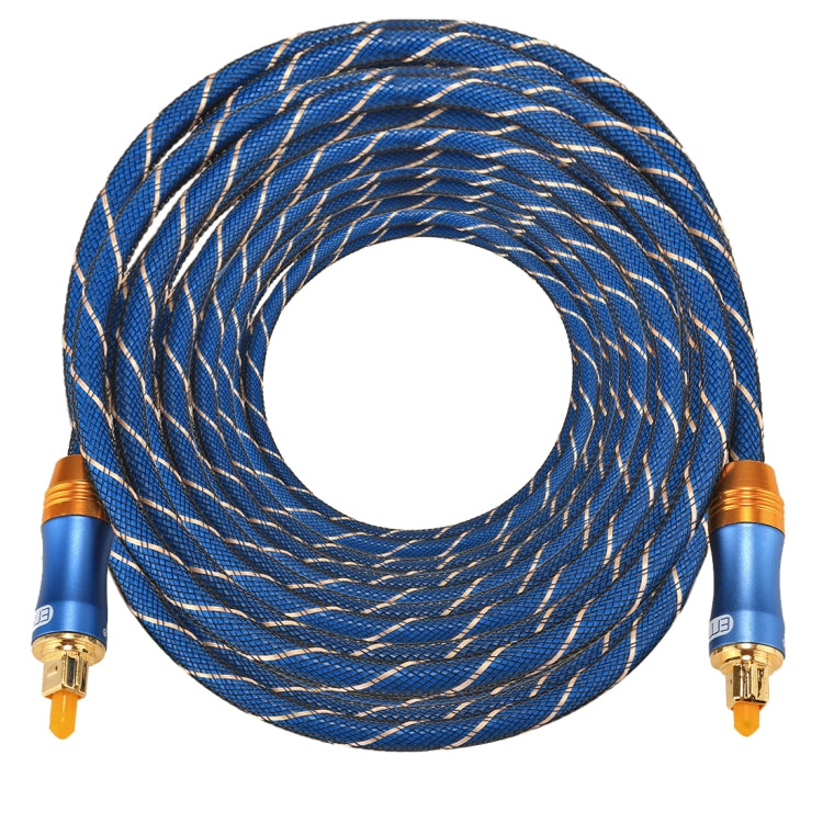EMK LSYJ-A 15m OD6.0mm Gold Plated Metal Head Toslink Male to Male Digital Optical Audio Cable, Length: 15m