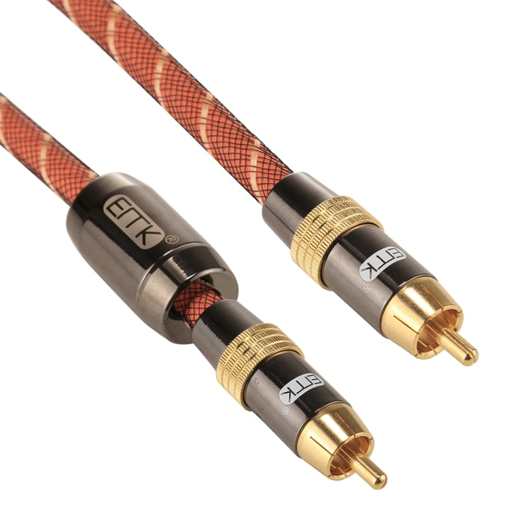 EMK TZ/A 1.5m OD8.0mm Gold Plated Metal Head RCA to RCA Plug Digital Coaxial Interconnect Cable Audio / Video RCA Cable, Length: 1.5m