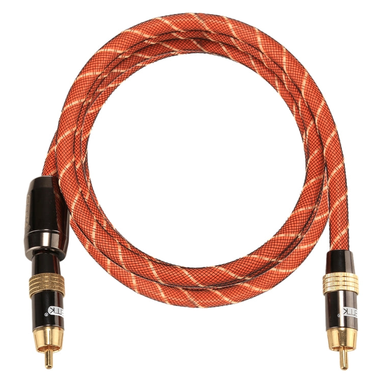 EMK TZ/A 1.5m OD8.0mm Gold Plated Metal Head RCA to RCA Plug Digital Coaxial Interconnect Cable Audio / Video RCA Cable, Length: 1.5m