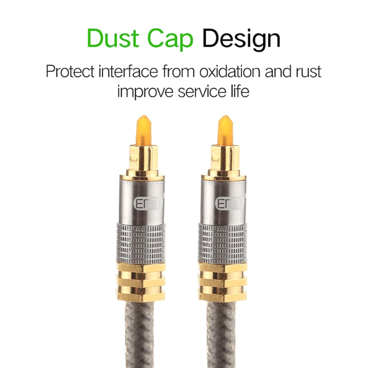 EMK YL-A 1m OD8.0mm Gold Plated Metal Head Toslink Male to Male Digital Optical Audio Cable, Length: 1m